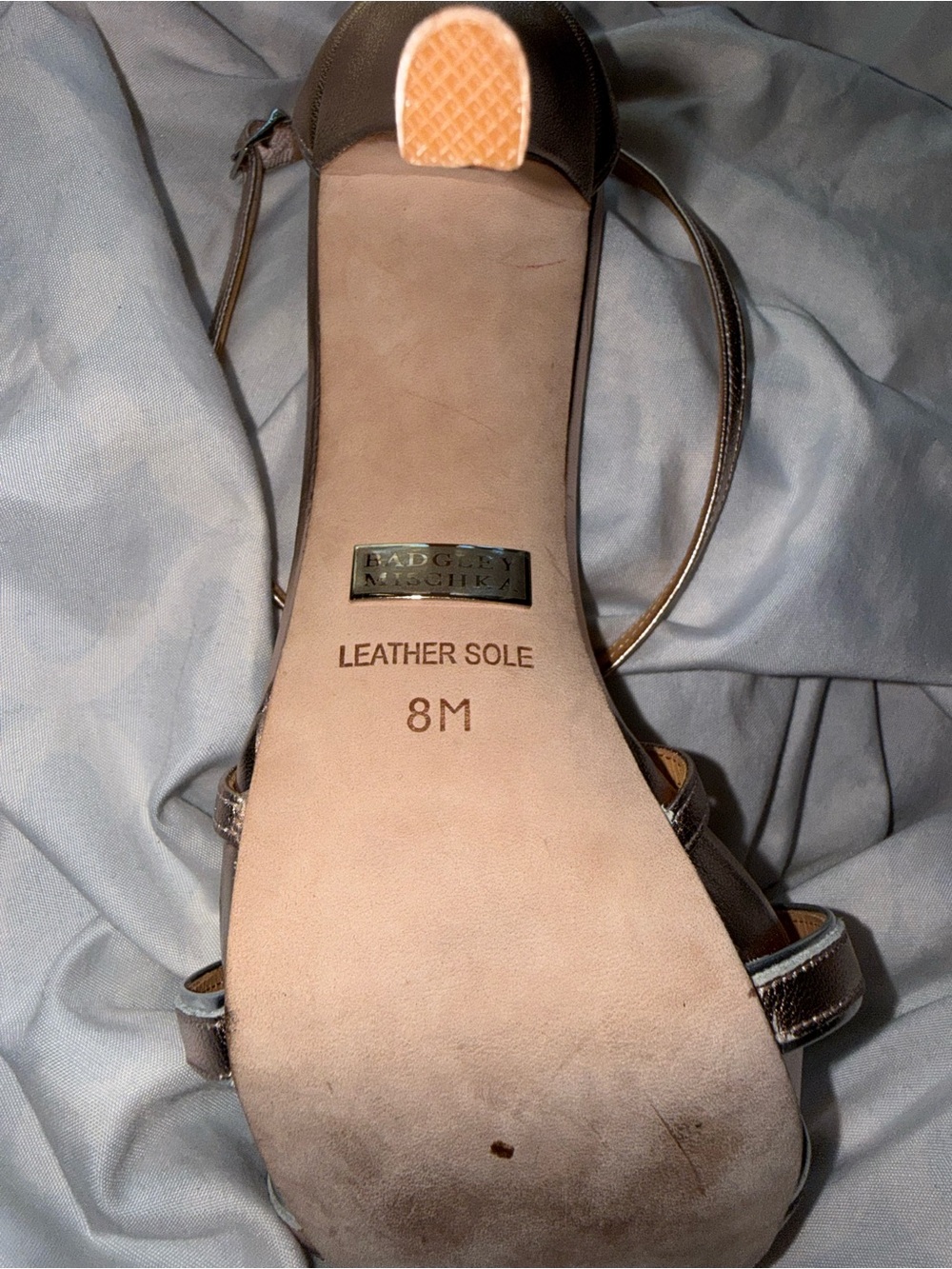 Badgley Mischka Metallic Rose Gold Strappy Stiletto Sandal - Picture 5 of 16
